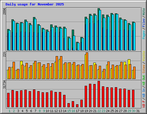 Daily usage for November 2025