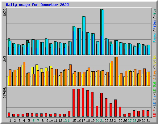 Daily usage for December 2025